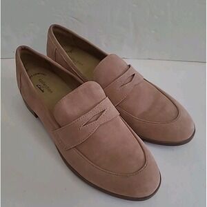 Clarks Women's Collection Trish Rose Suede Penny Loafers Shoes Women's Size‎ 10M